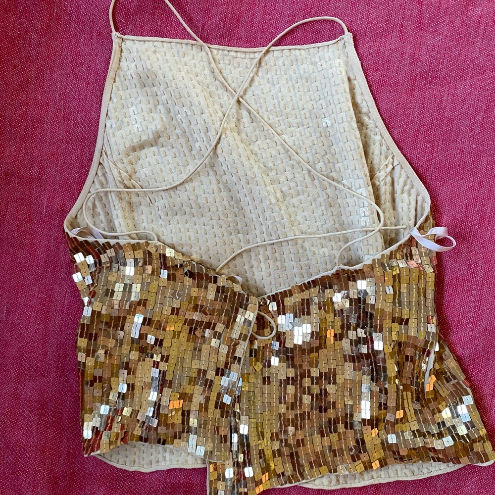 Vintage DKNY strappy sequined top